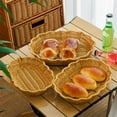 thumbnail image 1 of Wicker Bread Basket, Ratten Woven Storage Basket, Handwoven Oval Fruit Vegetable Food Serving Basket, for Tabletop Kitchen Restaurant Party Holiday Indoor(S), 1 of 7