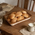 thumbnail image 1 of Wicker Bread Basket for Serving, Wicker Fruit Basket, Easter Eggs Baskets, Eco-Friendly Sturdy Handwoven Storage Baskets for Kitchen, Store, Restaurant, Party, 1 of 7