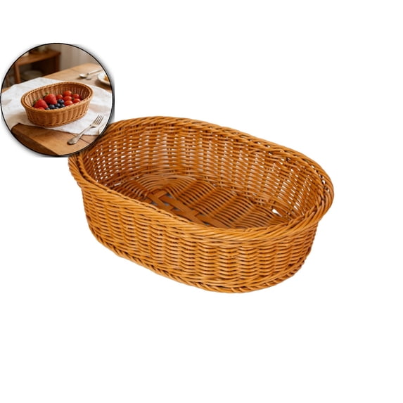 Wicker Bread Basket, Storage Basket for Fruit Basket Vegetables Cosmetics in Home Restaurant & Bakery