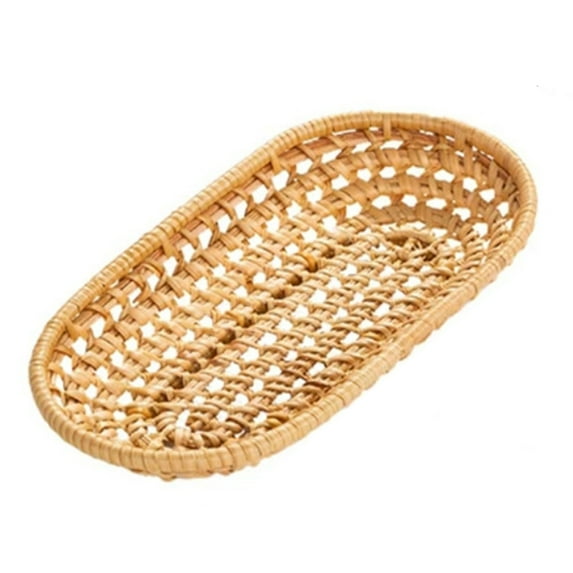 Wicker Bread Basket, Woven Tabletop Food Fruit Vegetables Serving Basket, Bread Basket, Rattan Basket for Bread, Rattan Bread Storage Tray