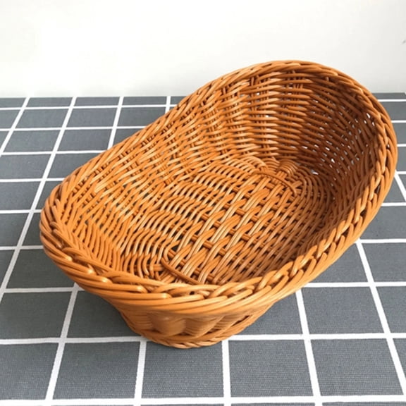 Wicker Bread Basket Woven Tabletop Food Fruit Vegetables Serving Restaurant Serving Basket,Baking Pans