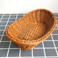 thumbnail image 1 of Wicker Bread Basket Woven Tabletop Food Fruit Vegetables Serving Restaurant Serving Basket/ Imitation Rattan Small Fruit And Dessert Plate Bw2, 1 of 7