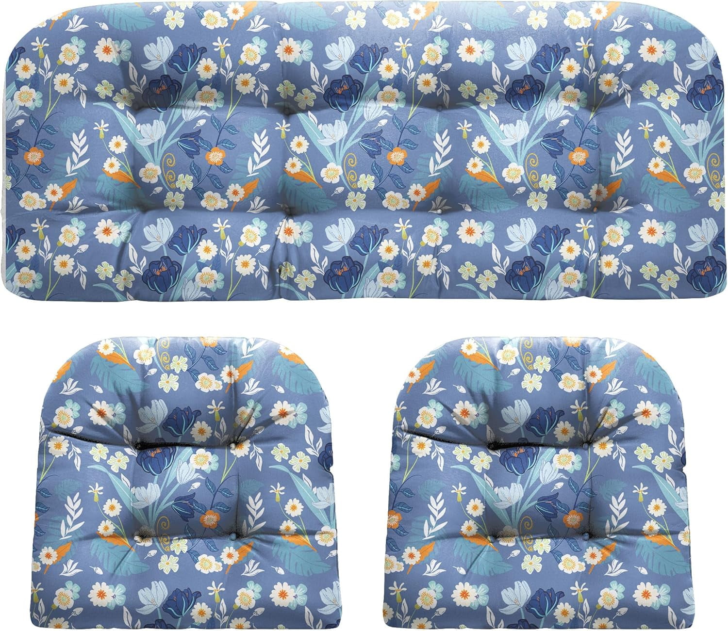 Wicker Chair Cushions, Waterproof Outdoor Loveseat Cushions for Patio ...