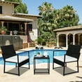 thumbnail image 1 of Wicker Chair Set on Clearance, Upgrade High Top Patio Furniture Set, 3 Piece Wicker Patio Set with Cushions, Modern Rattan Bistro Outdoor Conversation Set for Backyard Garden Pool Deck, LLL1788, 1 of 10