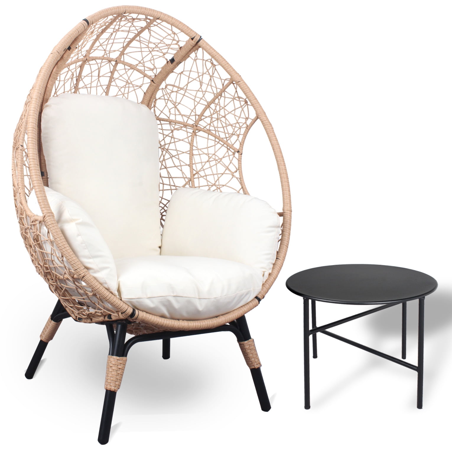 Oversized Wicker Egg Chair Lounger – Indoor/Outdoor Comfort & Style