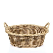 Wicker Empty Gift Basket with Handle to Fill Chocolate,Nuts,Coffee,Cookies for Women,Holiday,Mother's Day,Birthday Wicker Present Hamper with Handle