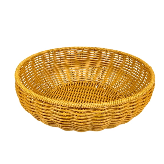 Wicker Fruit & Bread Basket, Multipurpose Round Woven Organizer, Rustic Serving Bowl For Kitchen Countertops, Dining Tables And Everyday Storage Needs