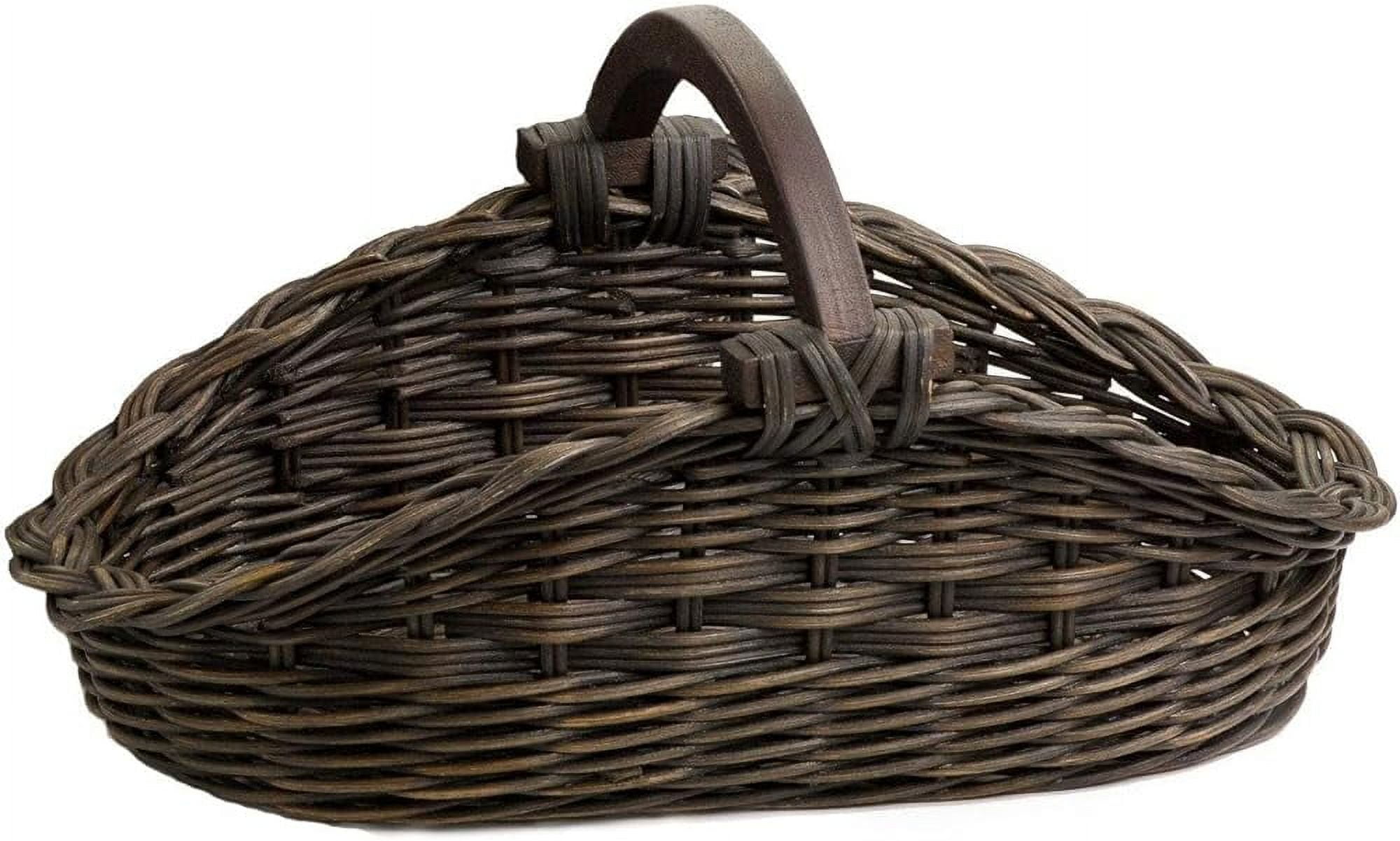 Wicker Gathering Basket Large 22.5 in L x 12.5 in W x 12 in H Sandstone