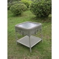 thumbnail image 1 of Wicker Glass Top Side Table, 1 of 7