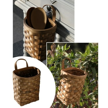 Wicker Hanging Wall Basket Small Hanging Fruit Basket for Organizing Vegetable Baskets for Kitchen Handmade Woven Flowers Planter Pantry Baskets Front Door Basket Farmhouse Decor