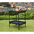 thumbnail image 1 of Wicker Lane ORI002-D Outdoor Black Wicker Patio Furniture Serving Cart, 1 of 2