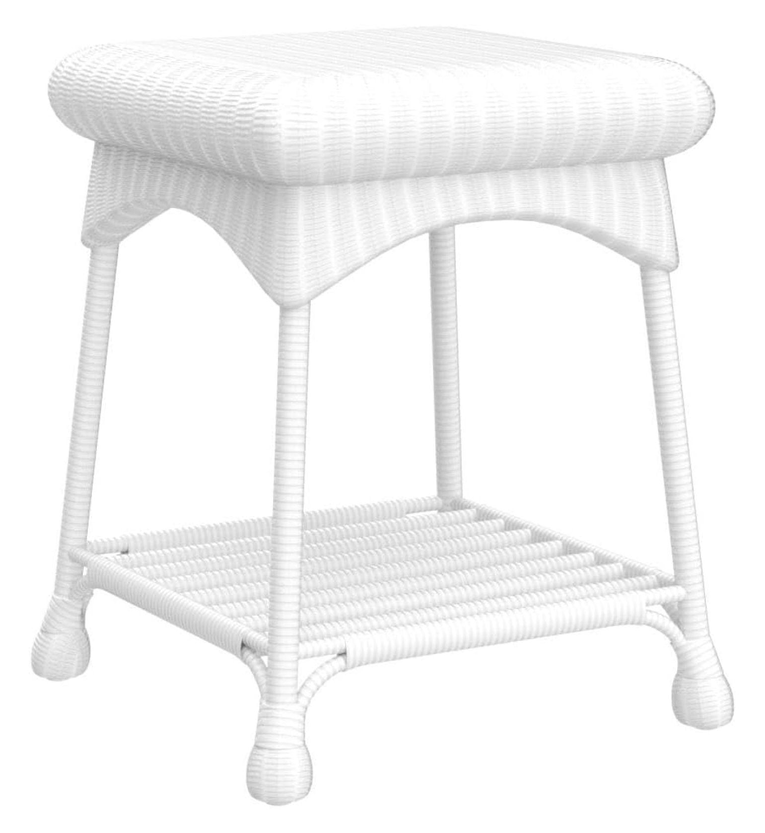 Wicker Lane Outdoor White Wicker Patio Furniture End Table