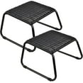 thumbnail image 1 of Wicker Ottomans Outdoor Footstool,Patio Rattan Garden Furniture All Weather Foot Stool Outdoor Footrest for Backyard Poolside Porch 2 Set Black, 1 of 7