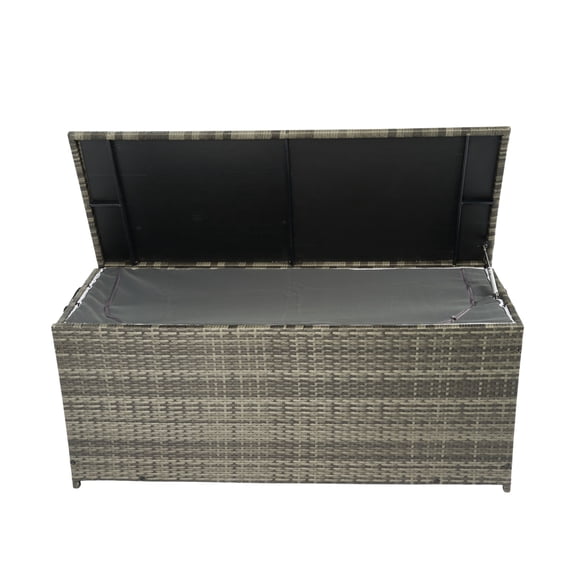 Wicker Outdoor Storage | Ideal for Storing Outdoor Items | Removable Inner Liner | Pneumatic Rods for Easy Operation