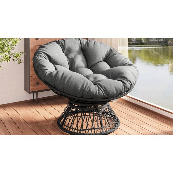 Wicker Papasan Design - 3-proof Cover - Outdoor Relaxing - Durable Frame for Long-term Use