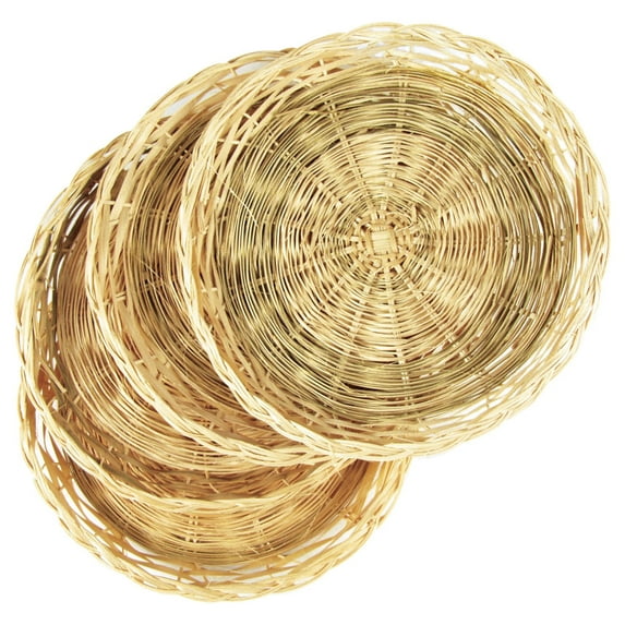 Wicker Paper Plate Holders,Set of 4,9.75 x 9.75 x 0.5 inches