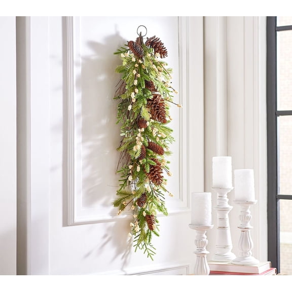 Wicker Park 36" Unlit Berry & Pinecones Swag