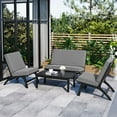 thumbnail image 1 of Wicker Patio Conversation Set, 4 Pcs Cushioned Sectional Sofa, Widened Outdoor Chairs and Table Set, UV-Resistant and Comfortable, Outdoor Patio Furniture Set for Porch Deck Poolside, 1 of 10