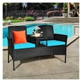 thumbnail image 1 of Wicker Patio Conversation Set with Table - Outdoor Furniture with Cushions, Weather Resistant PE Rattan, Modern Design for Backyard, Porch, Balcony, 1 of 9