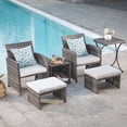 thumbnail image 1 of Wicker Patio Furniture Set Rattan Patio Chair Set with Ottoman, Perfect for Balcony, Small Space, Porch, 1 of 7