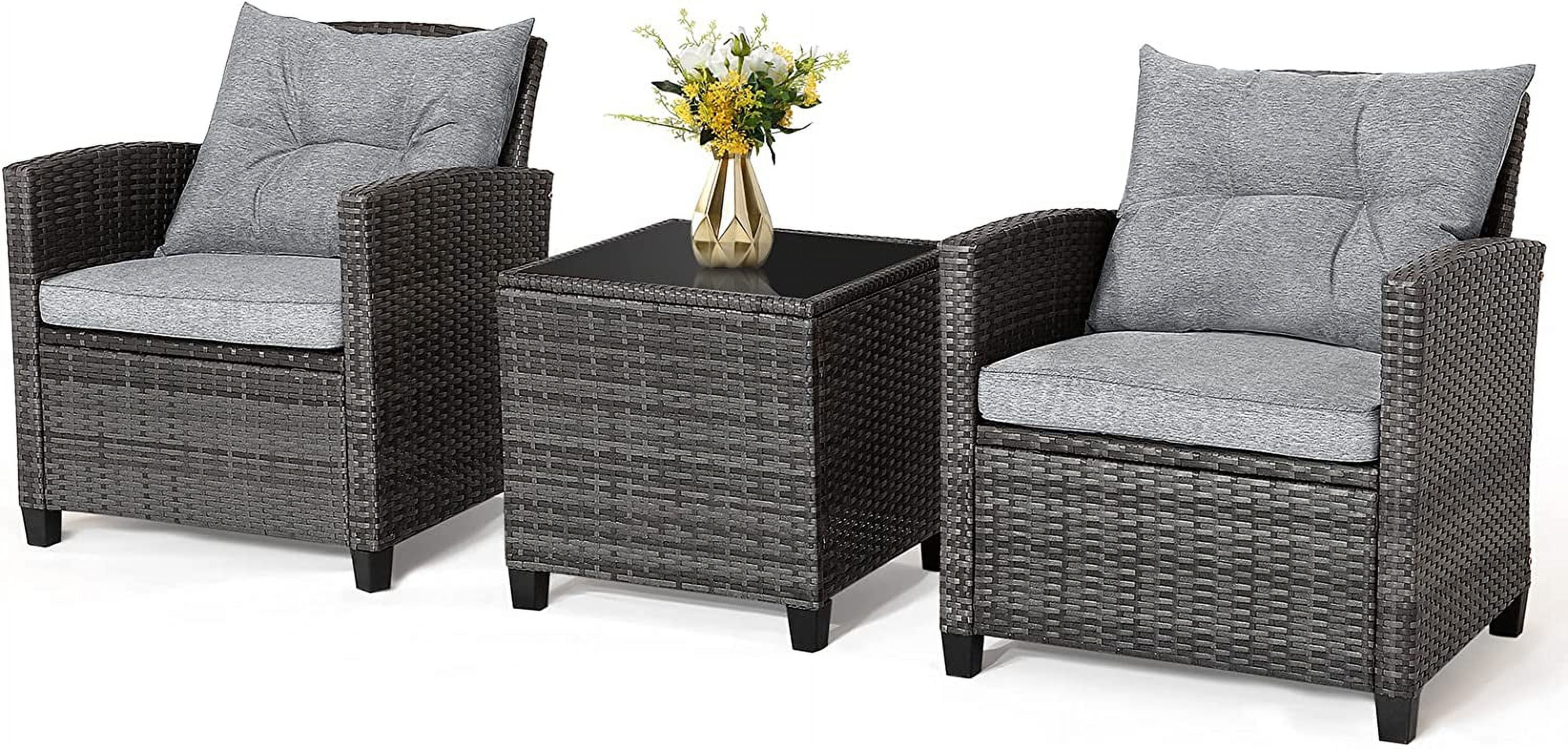 Wicker Patio Furniture Sets 3 Pieces Rattan Sofa Set, Outdoor