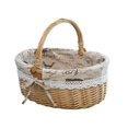 thumbnail image 1 of Wicker Picnic Basket With Removable Liner, Empty Picnic Baskets With Lid, Vintage-Style Picnic Hamper With Folding Woven Handle For Picnic, Camping, Outdoor,Thanksgiving, Birthday, 1 of 6