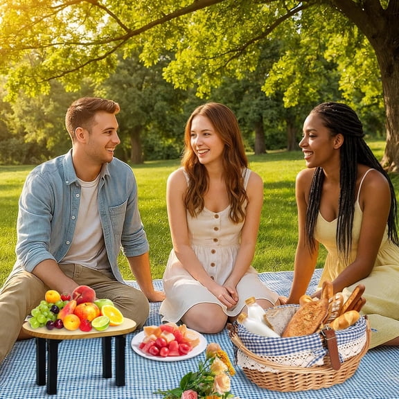 Wicker Picnic Basket Set for 2 with Detachable Table, Utensil Carry Bag, Waterproof Picnic Blanket, Removable Liner Picnic Essentials for Camping, Beach, Birthydas and Family/Couples Gifts