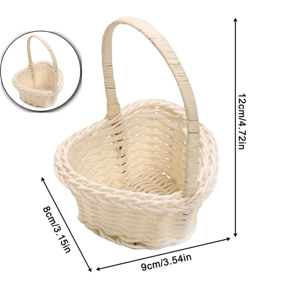 Wicker Picnic Basket, Willow Flower Basket with Handles, Oval Shape Wicker Storage for Weddings Garden and Home Decor