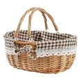 thumbnail image 1 of Wicker Picnic Sundries Photography Props With Handle Storage For Wedding Holiday Gardening Hiking Food Storage, 1 of 6