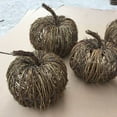 thumbnail image 1 of Wicker Pumpkins - Handwoven Cane Halloween Pumpkins, Fall and Thanksgiving Table Decorations Mini Pumpkin Set, Farmhouse Style Natural Decor (Large), 1 of 5