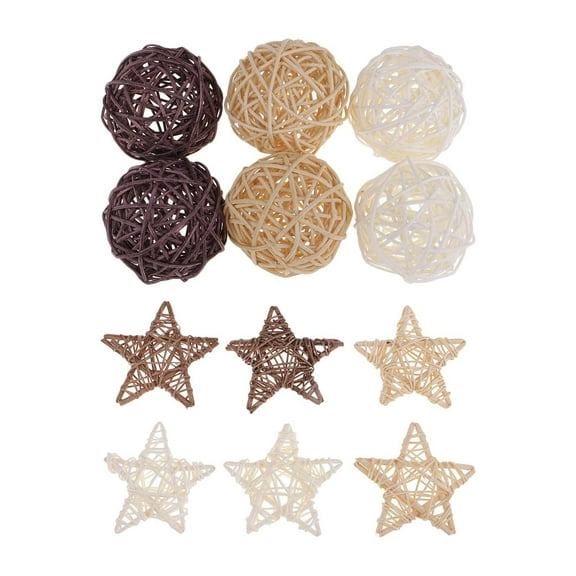 Wicker Rattan Balls Stars Decorative Vase Fillers Decor Decoration Craft DIY