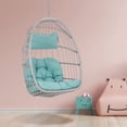 thumbnail image 1 of Brafab Hanging Egg Chair Without Stand, Wicker Swing Egg Chair with Fluffy Cushion, 350 lbs Capacity, Indoor Outdoor Ceiling or Tree Hanging Chair for Patio, Bedroom, Porch, Light Blue, 1 of 6
