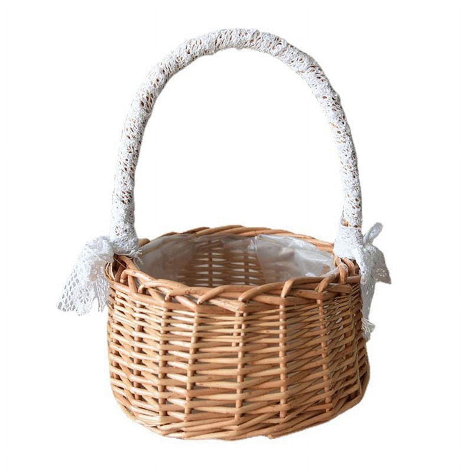 Wicker Rattan Flower Basket,Wedding Flower Girl Baskets, Willow