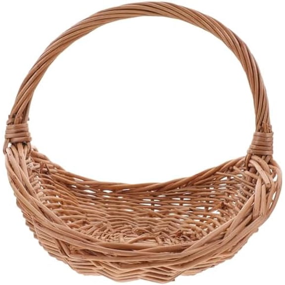 Wicker Rattan Handheld Basket - Farmhouse Rustic Flower Picnic Fruit Basket for Garden Decoration & Home Storage$$Garden & Patio