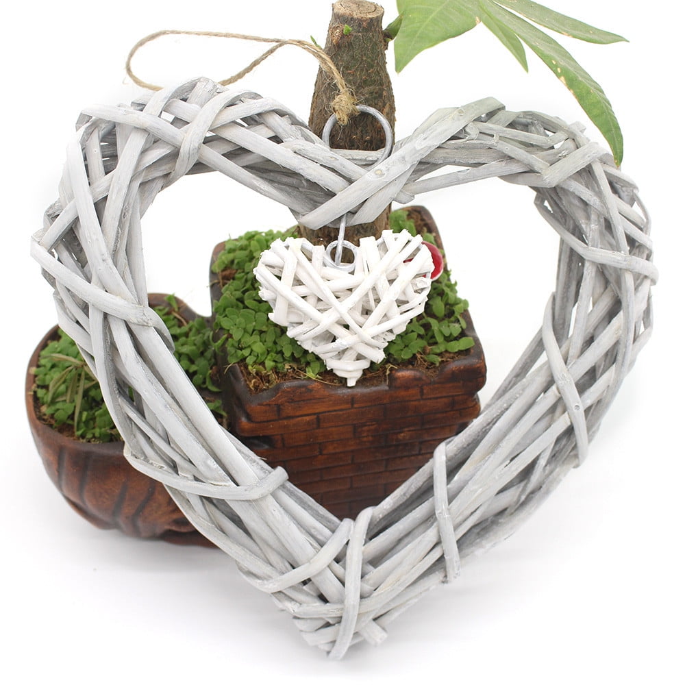 Wicker Rattan Hanging Heart Wreath Wedding Supplies Home Decoration