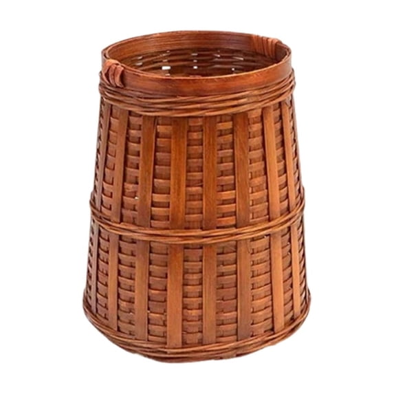 Wicker Rattan Organizer Basket for Storage – Multi-Purpose Wooden Woven Bin for Kitchen, Office, and Living Room Decor, Sturdy and Easy to Clean