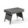 thumbnail image 1 of Wicker Rattan Snack Table, Folding TV Tray Side Table for Living Room Bedroom Sofa, Portable Lightweight Indoor Outdoor Table, Black Finish, 1 of 11