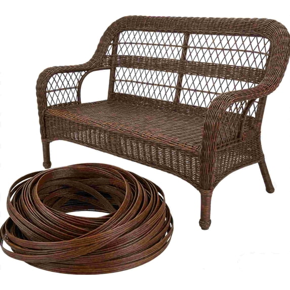 Wicker Repair Kit, 98.4ft Plastic Wicker Repair Supplies, Mixed Dark Brown, Synthetic Rattan Replacement Material for Patio Wicker Furniture Sofa Chair Repair, Color 3