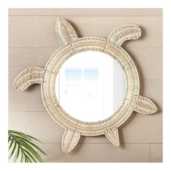 Wicker Sea Turtle Mirror 24" Wx5 1/2" Dx24 H
