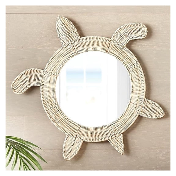 Wicker Sea Turtle Mirror