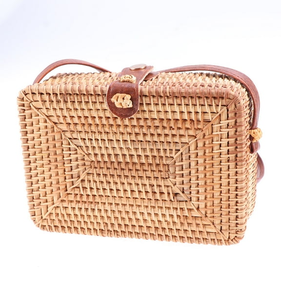 Wicker Square Crossbody Rattan Bag, Women Bag Clutch Woven Handbag