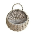 thumbnail image 1 of Wicker Storage Basket with Handles,Wall Pot Hanging Basket Storage Small Wicker Basket, Woven Handmade Basket Basket Flower Patio & Garden,Handwoven Craft,Leak Proof Lining,6.3x8.27',Grey, 1 of 8