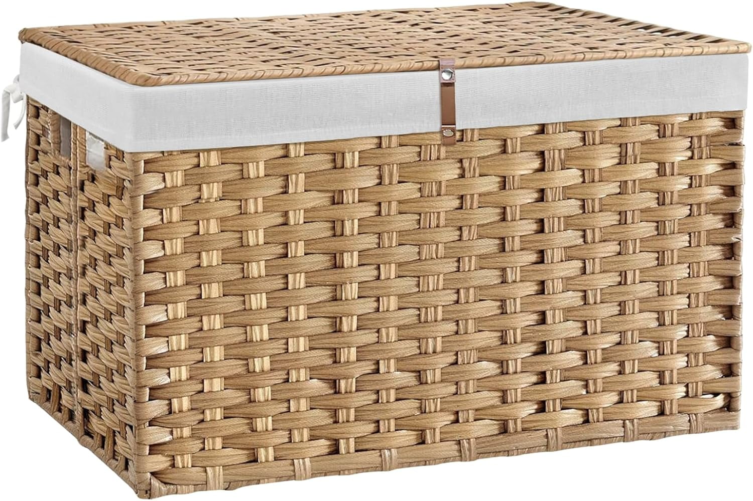 Wicker Storage Basket with Lid, 180L (47.6 Gallon) Handwoven Rattan