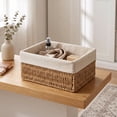 thumbnail image 1 of Wicker Storage Basket with Liner, Bathroom Storage Baskets - Toilet Tank Baskets for Organizing, Decorative Paper Rope Organizer Bin for Home, Bathroom, Countertop, 1 of 6