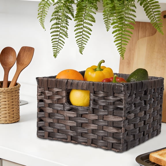 Wicker Storage Baskets 2-Pack – Stylish Decorative Waterproof Baskets for Home Organization and Decluttering