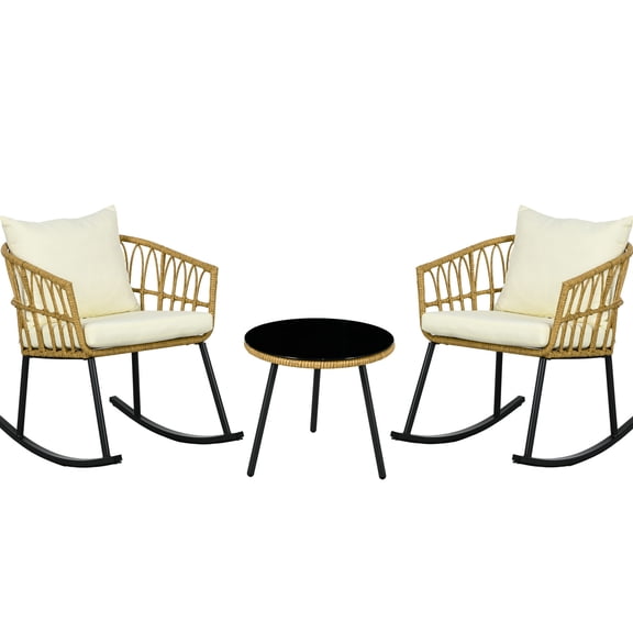 Wicker Style - Swing Through Breeze - Outdoor Conversation - Wipe - Clean Table