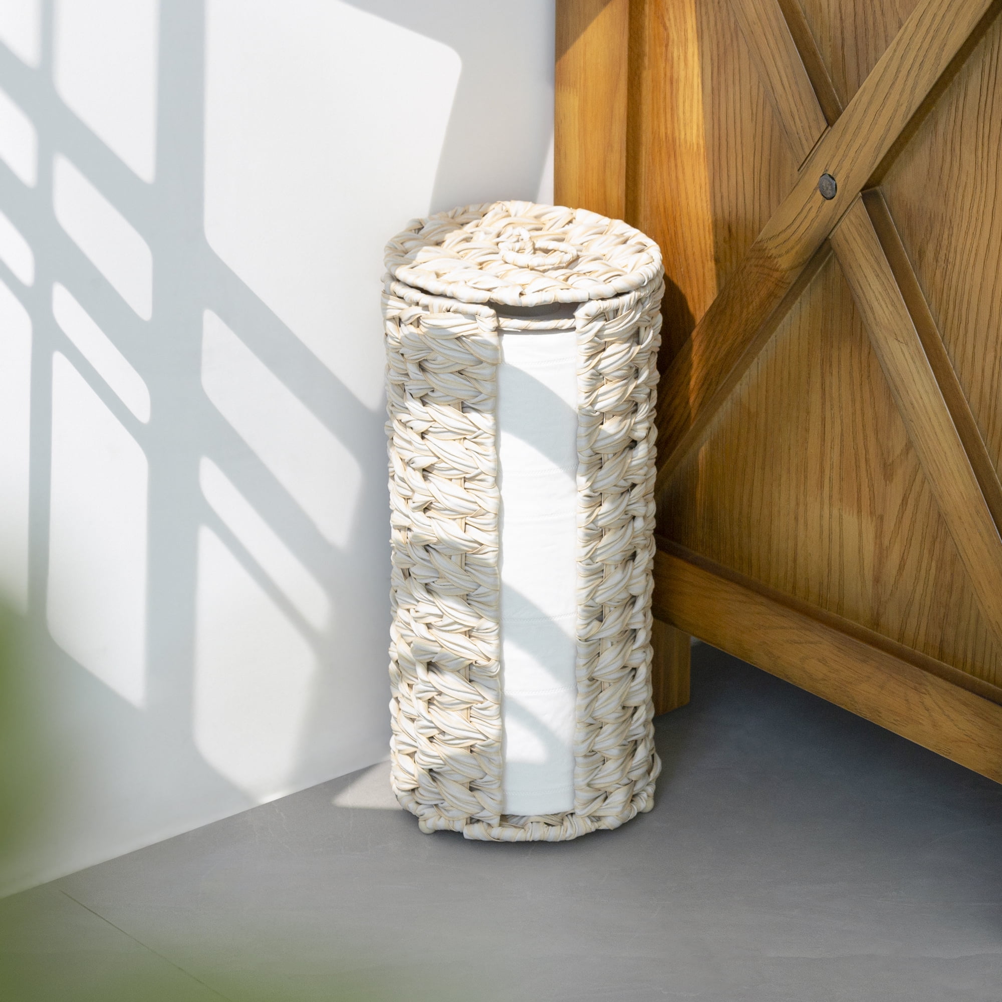 Wicker Toilet Paper Holders with Lid, Roll Toilet Paper Storage