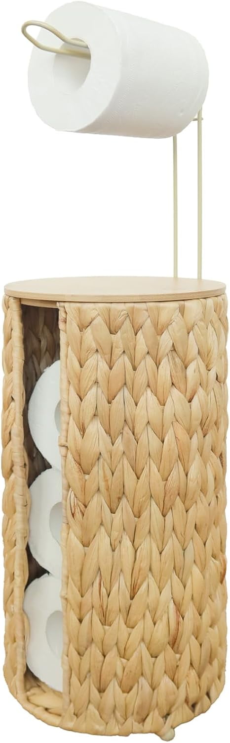 Wicker Toilet Paper Storage with Lid,Rattan Decorative Farmhouse Holder ...