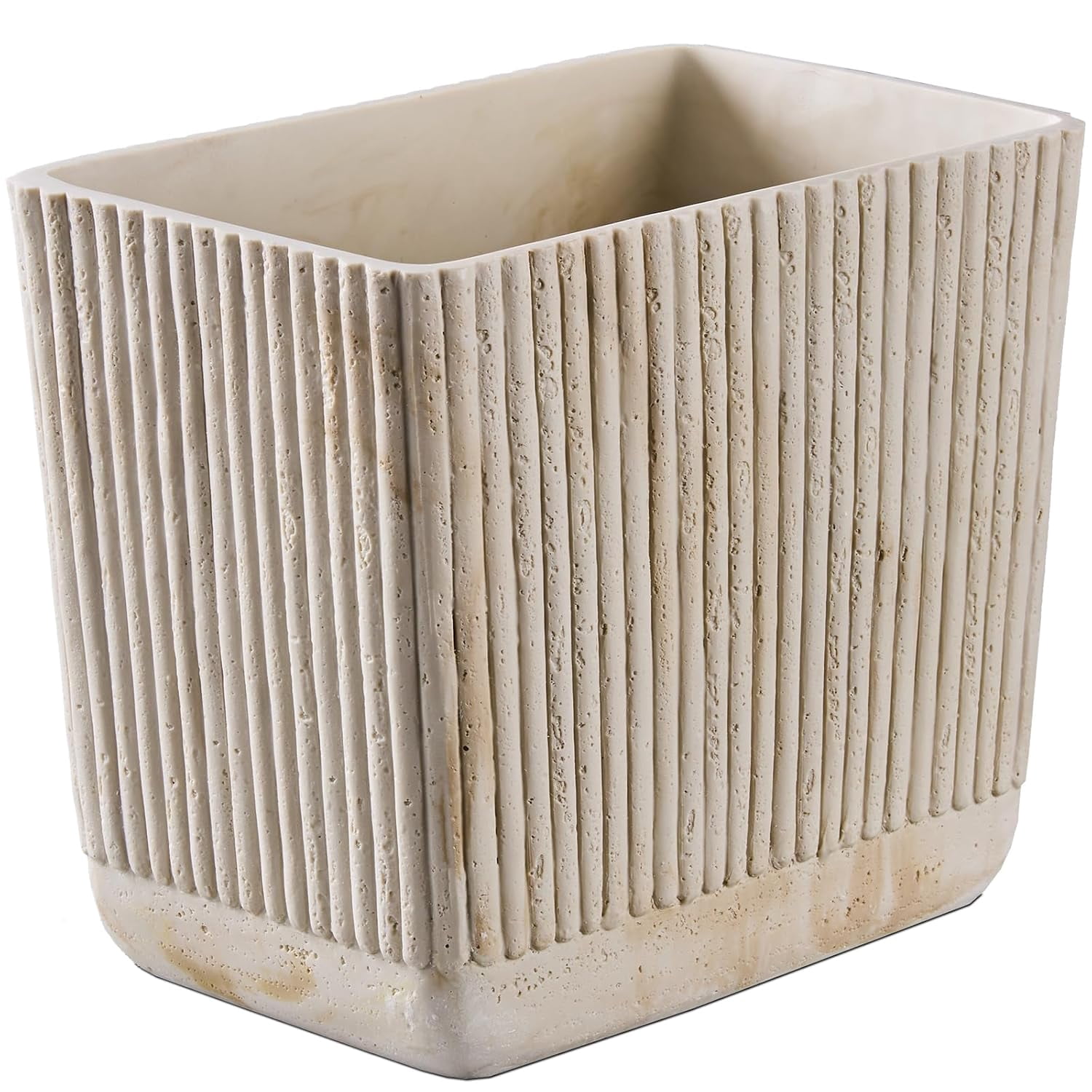 Alipis Woven Rattan Trash Can - Rectangular Slim Waste Basket, Vintage Wicker Design For Bedroom, Bathroom, Office 3 thumbnail image