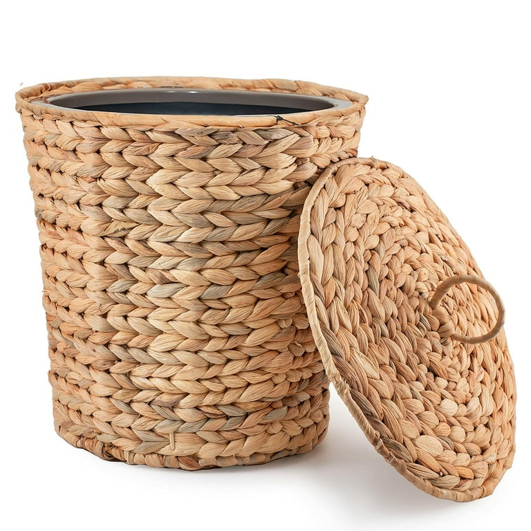 Waste baskets with lids discount